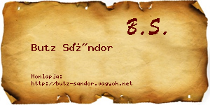 Butz Sándor névjegykártya