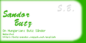 sandor butz business card
